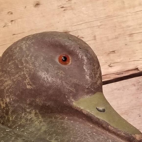 Vintage Duck Decoy, Mallard Hen, Fiber Paper Mache, Cabin Man Cave - Picture 4 of 5